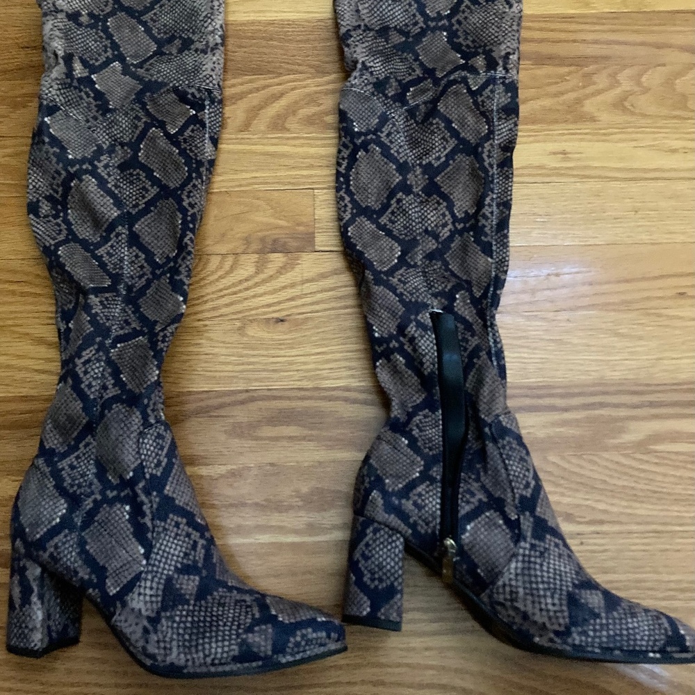 Snake print boots